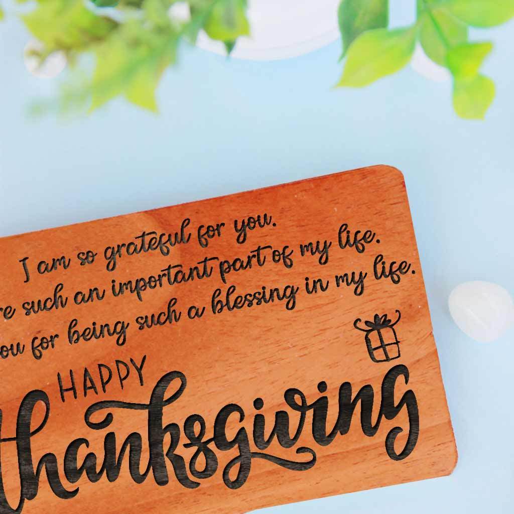 Custom Thanksgiving Cards - Set Of Wooden Thanksgiving Greeting Cards - Image 3