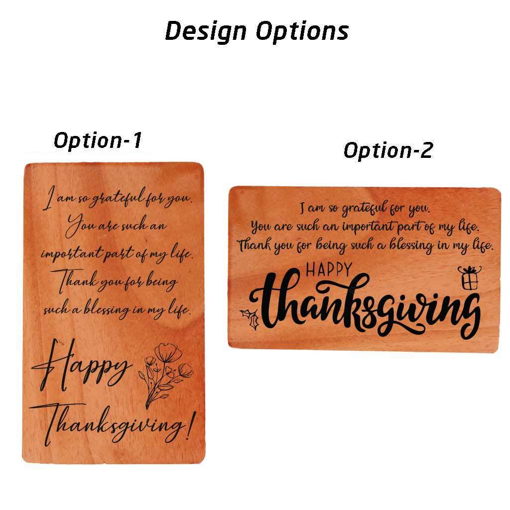 Custom Thanksgiving Cards - Set Of Wooden Thanksgiving Greeting Cards - Image 4