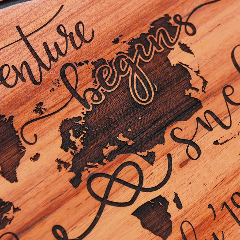 The Adventure Begins - Personalized Hanging Wooden Sign - Image 3