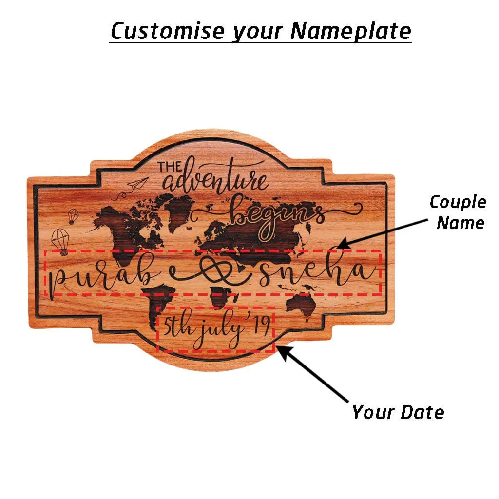 The Adventure Begins - Personalized Hanging Wooden Sign - Image 4