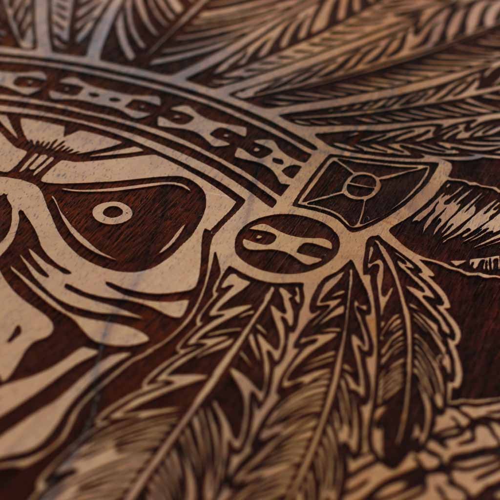 The Aztec Warrior Carved Wooden Poster - Image 3