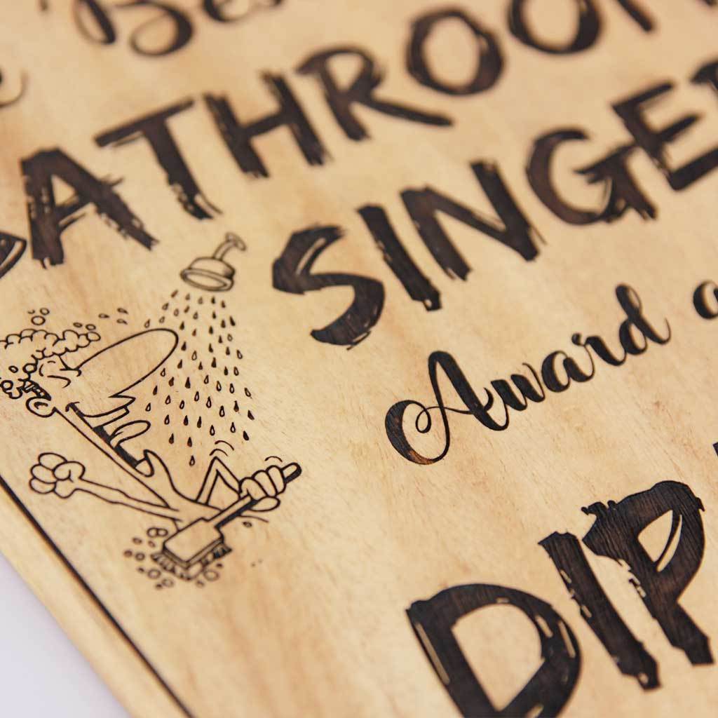 Best Bathroom Singer Wooden Bucket Trophy - Image 2