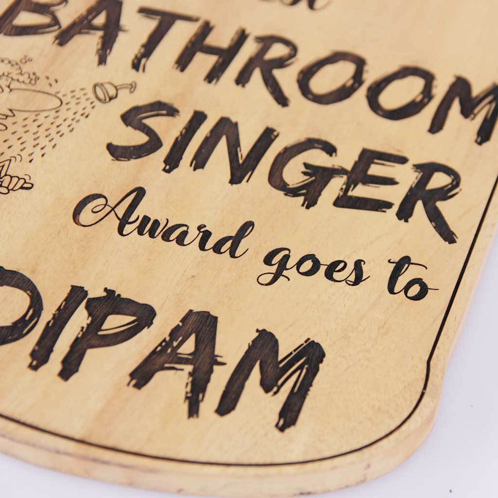 Best Bathroom Singer Wooden Bucket Trophy - Image 3