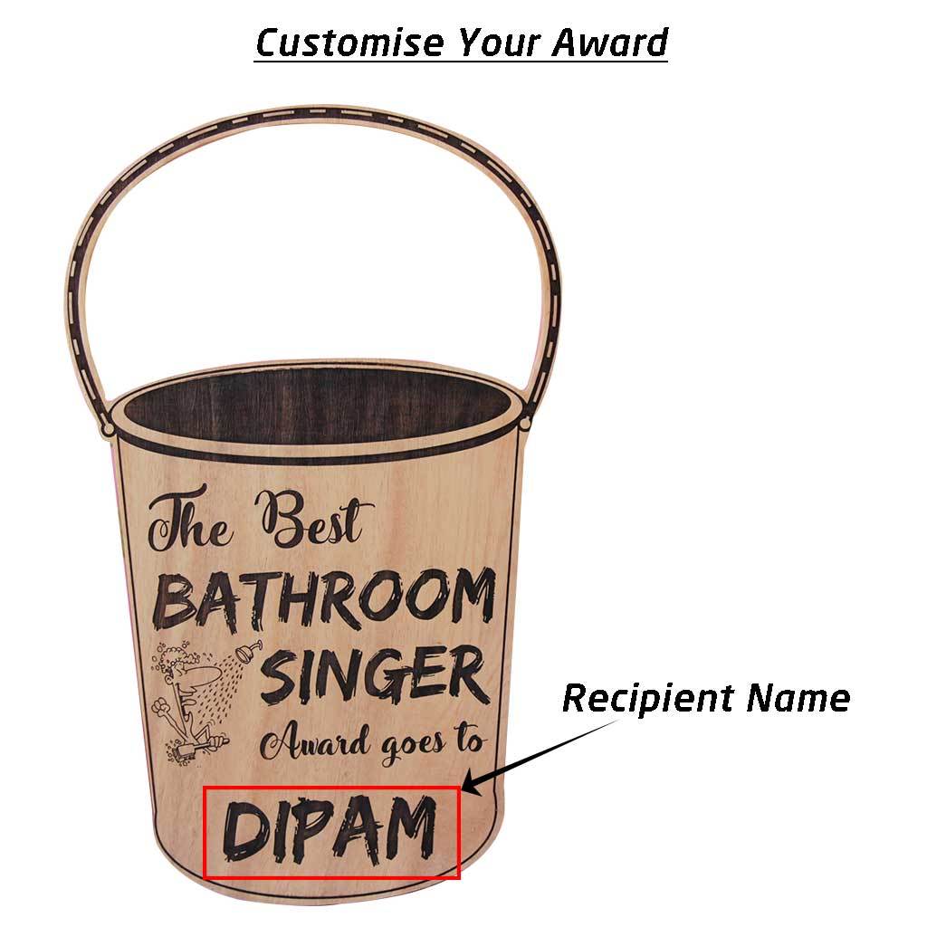 Best Bathroom Singer Wooden Bucket Trophy - Image 4