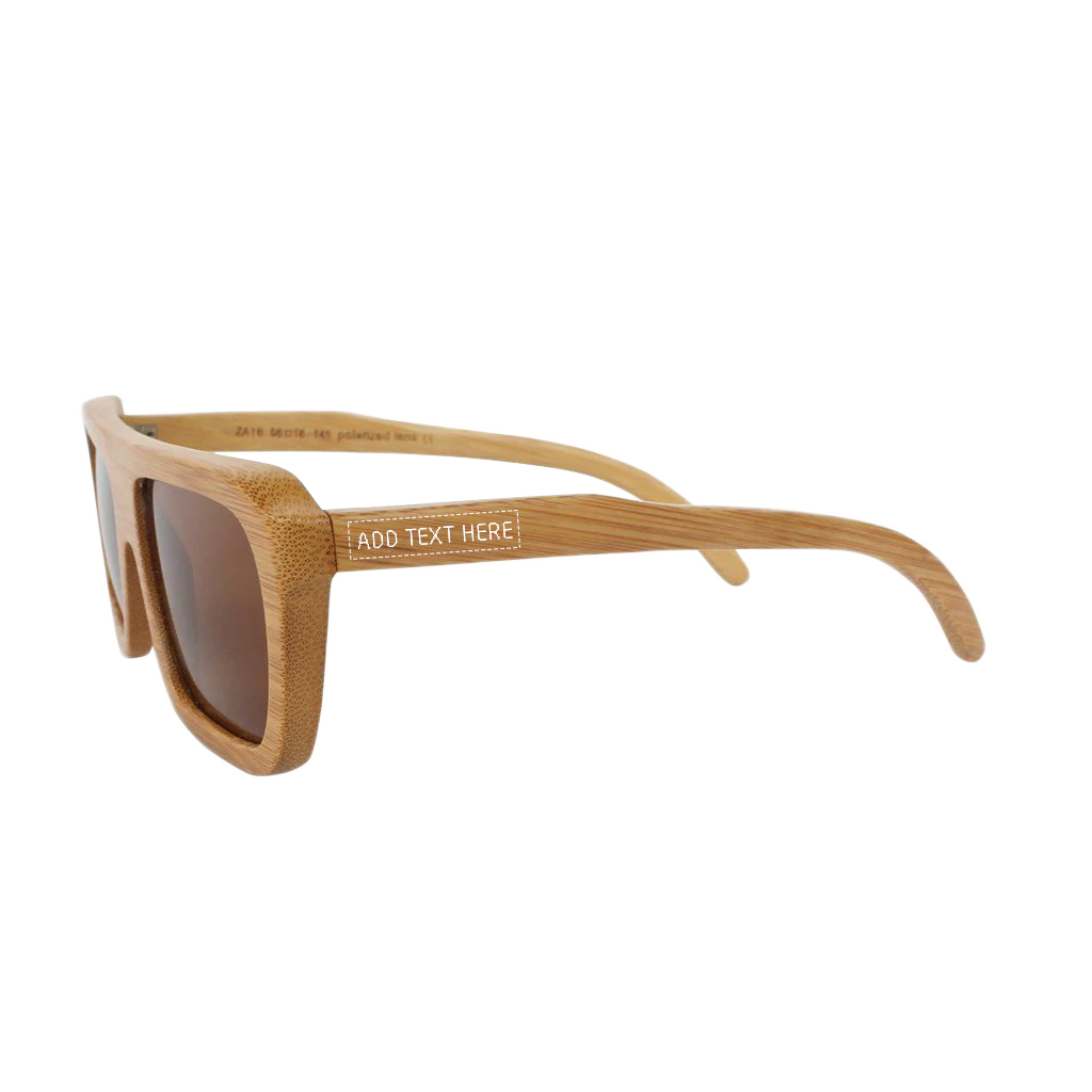 The Biker - brown bamboo rectangular wooden sunglasses - Image 3