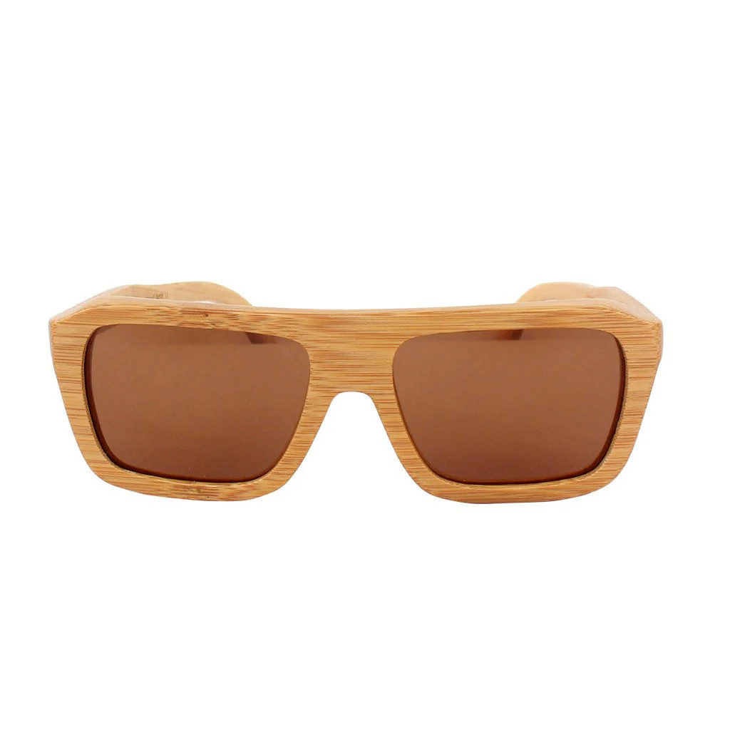 The Biker - brown bamboo rectangular wooden sunglasses - Image 5