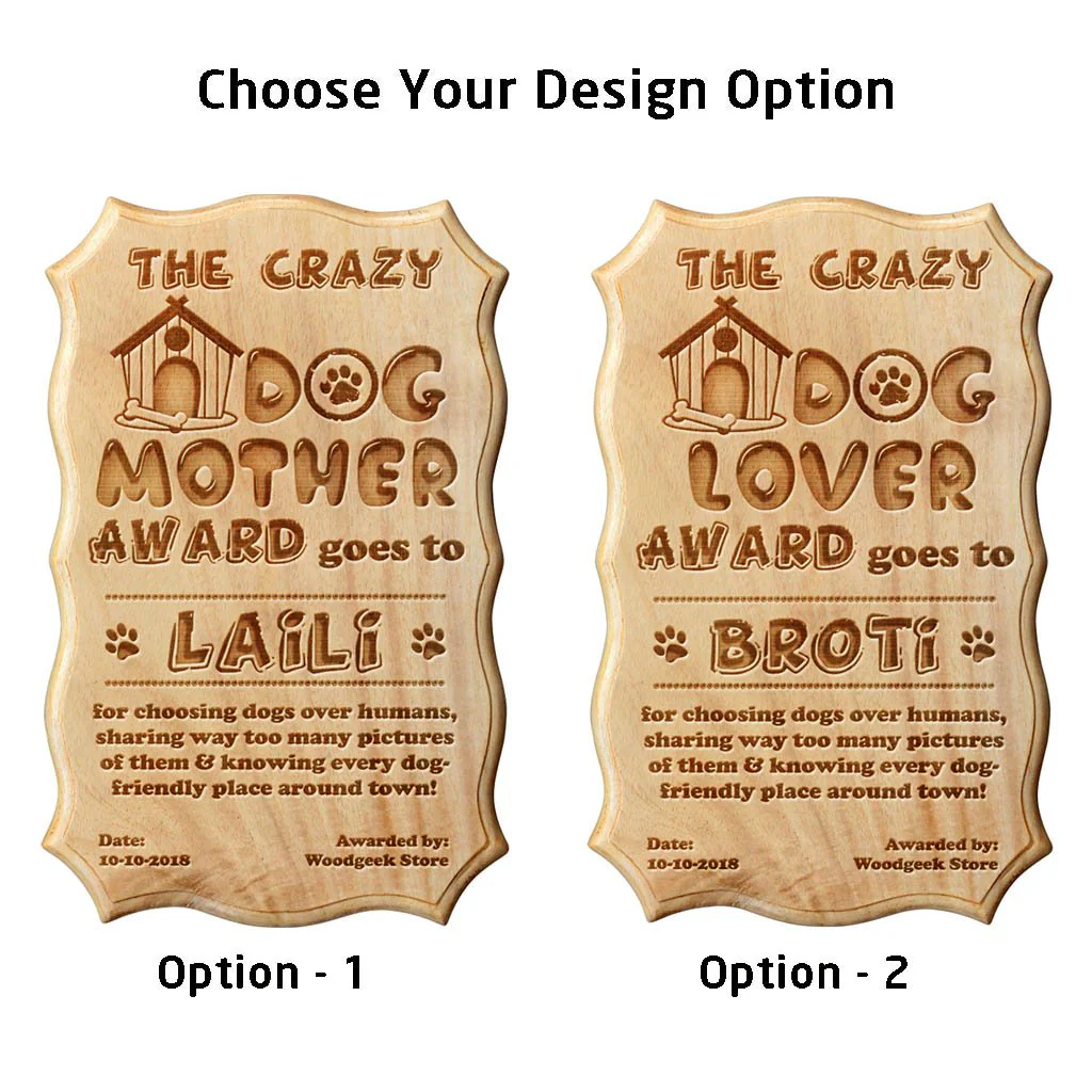 The Crazy Dog Mother / Lover Funny Recognition Award - Image 3