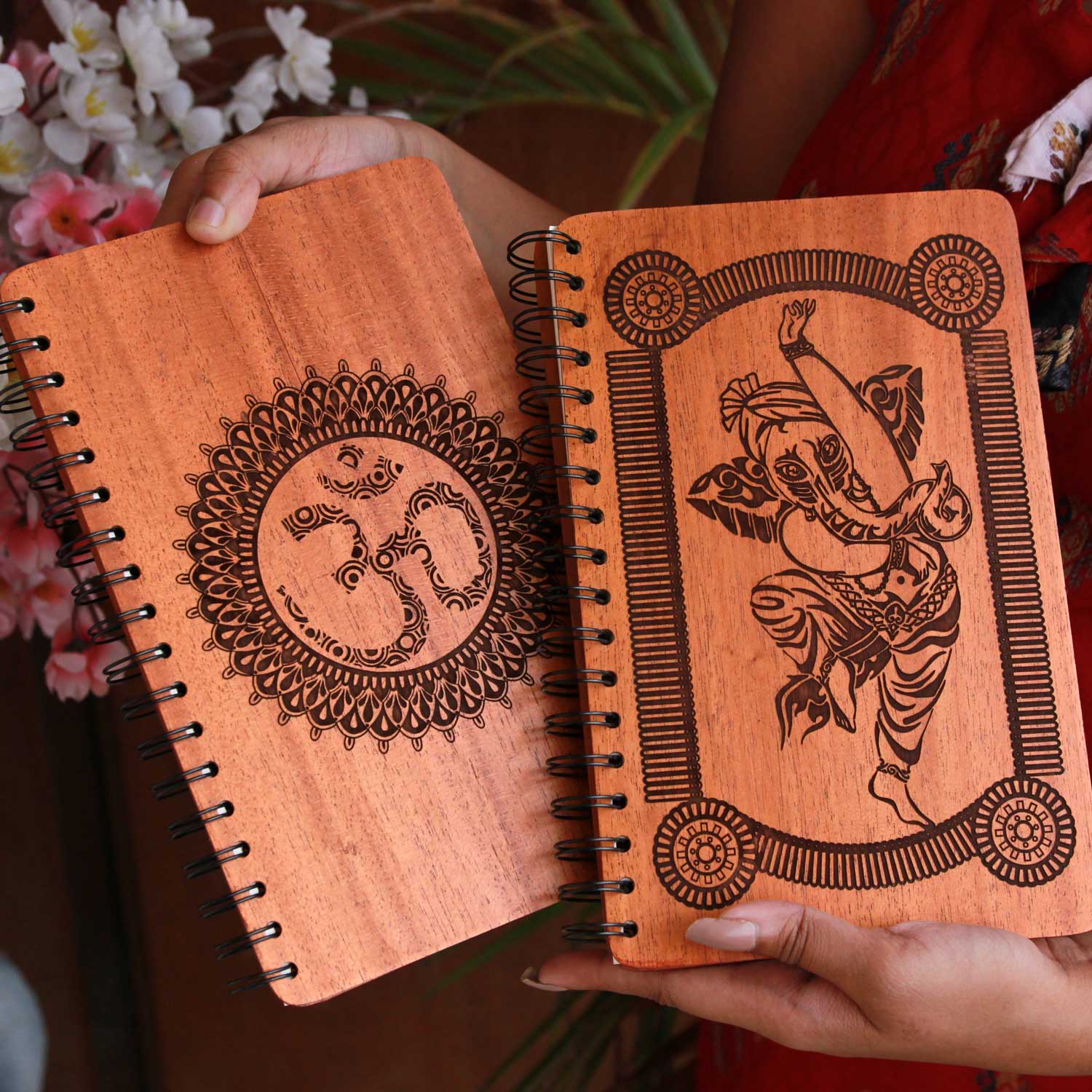 The Dancing Ganesha - Personalized Wooden Notebook - Image 3