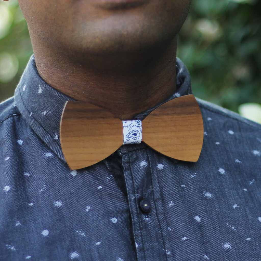 The  Deshpande - Brown Wooden Bow Tie