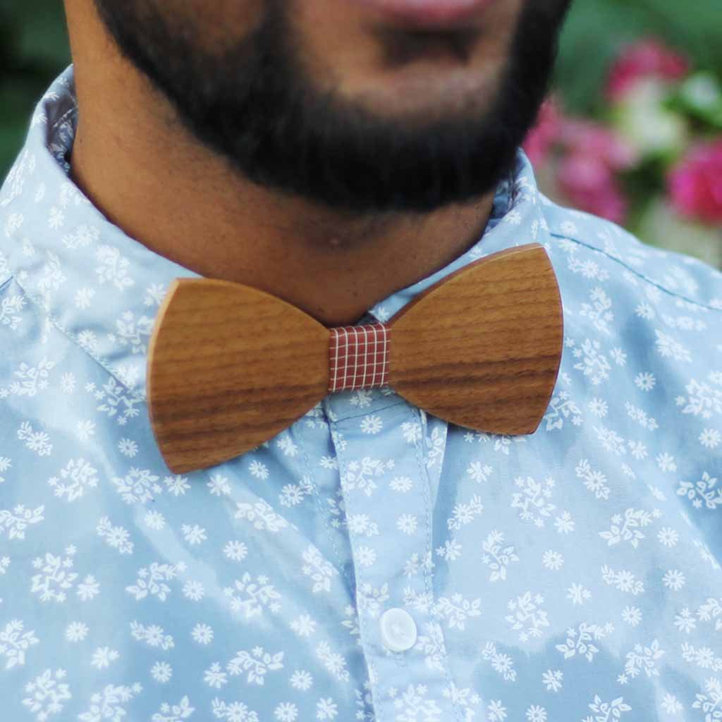 The  Deshpande - Brown Wooden Bow Tie - Image 2