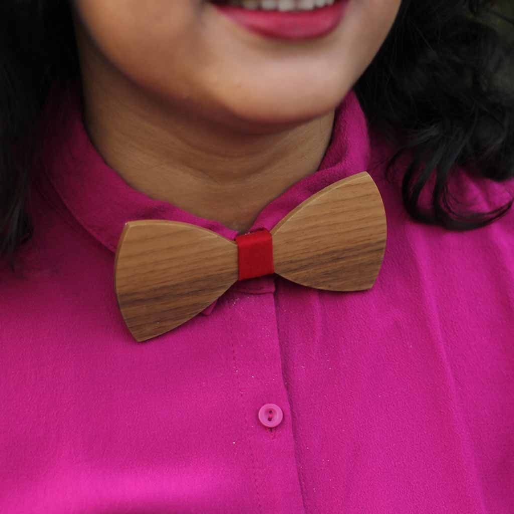The  Deshpande - Brown Wooden Bow Tie - Image 3