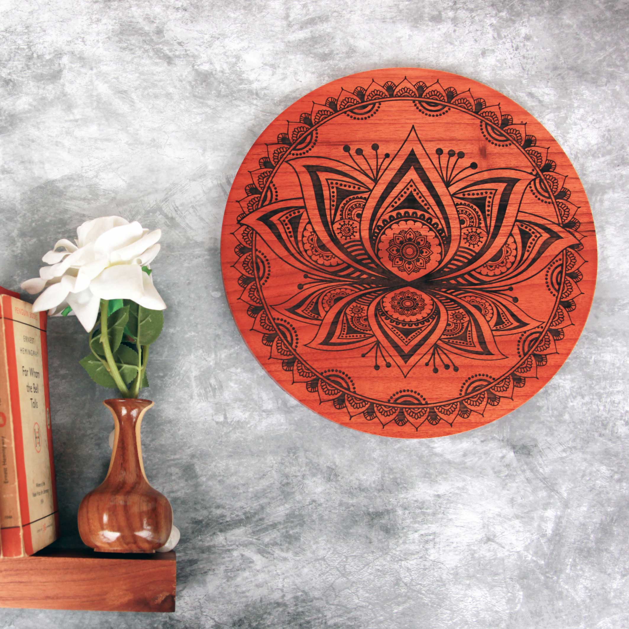 The Divine Lotus Carved Wooden Poster - Image 3