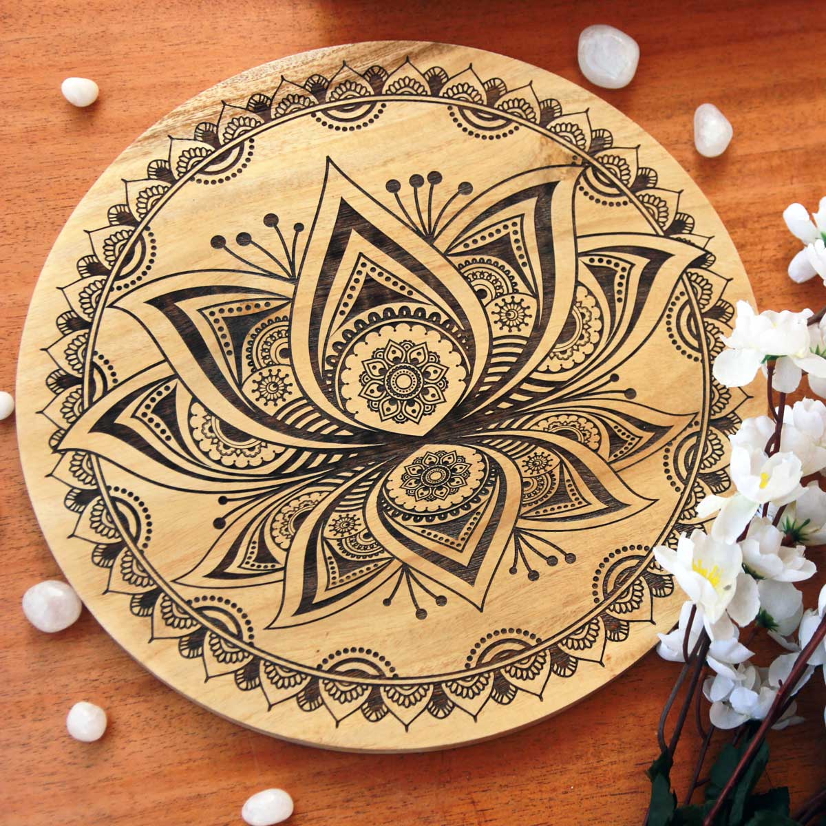 The Divine Lotus Carved Wooden Poster - Image 4