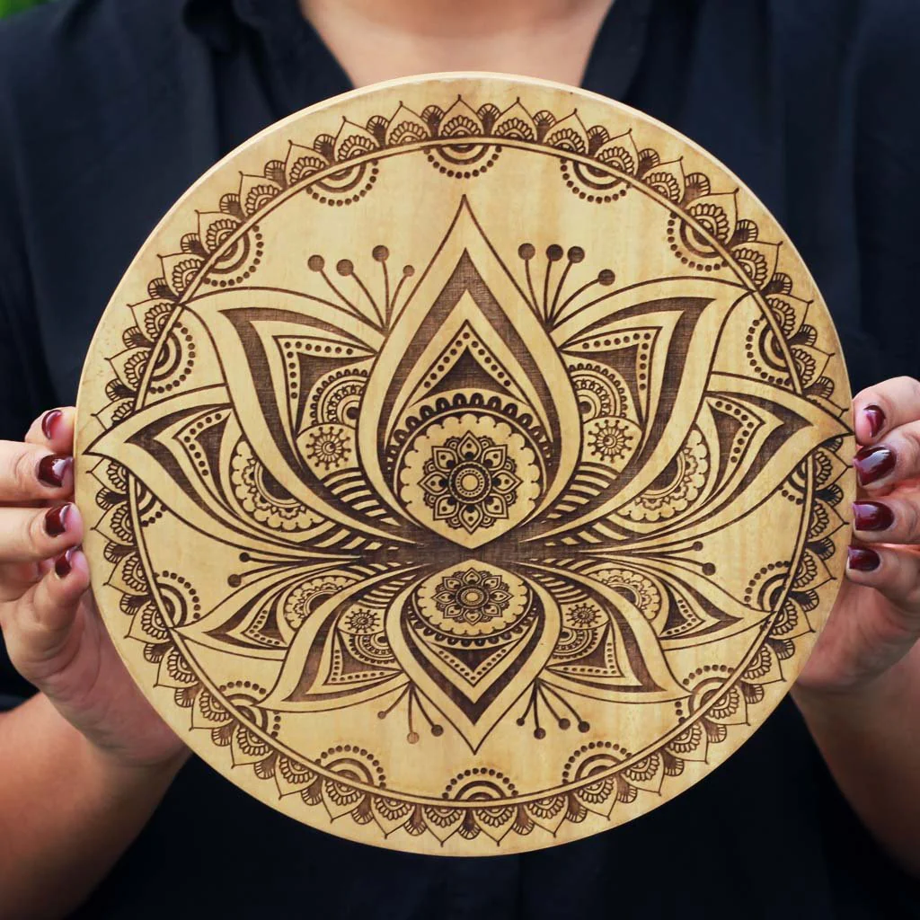 The Divine Lotus Carved Wooden Poster - Image 5