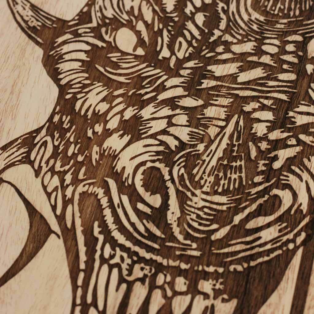 The Fire Dragon Carved Wooden Poster - Image 3