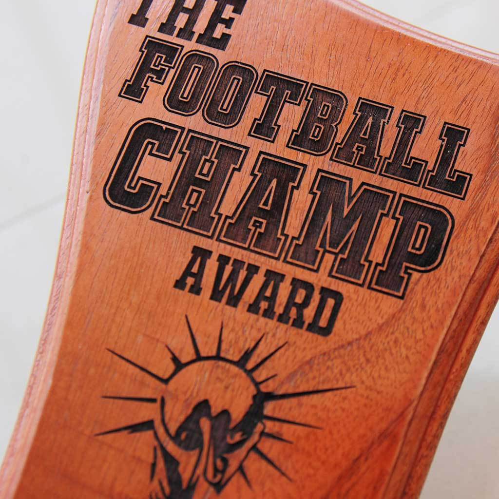 The Football Champ Wooden Award Standee - Image 2