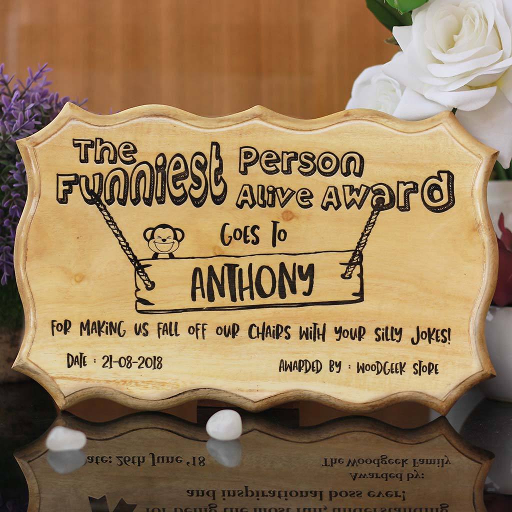 The Funniest Person Custom Award Certificate