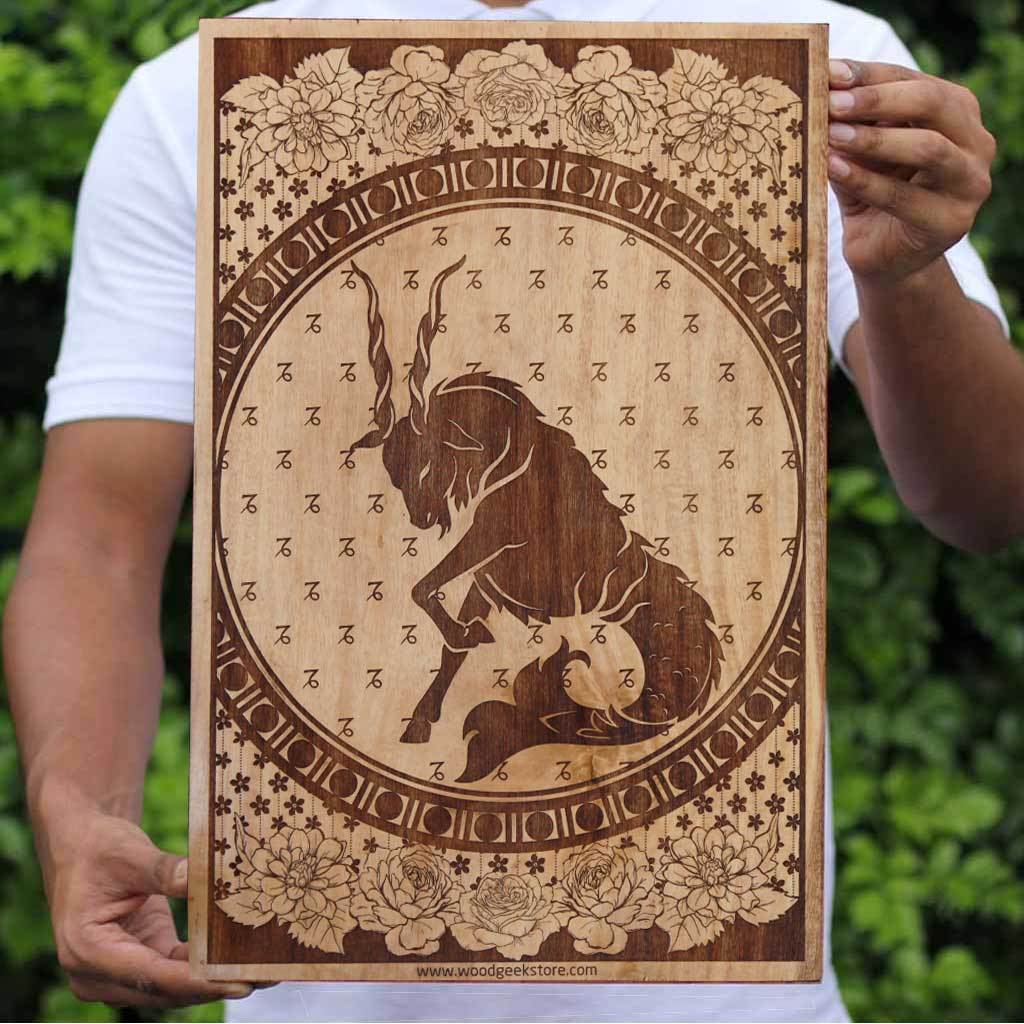 The Goat Fish Carved Wooden Poster
