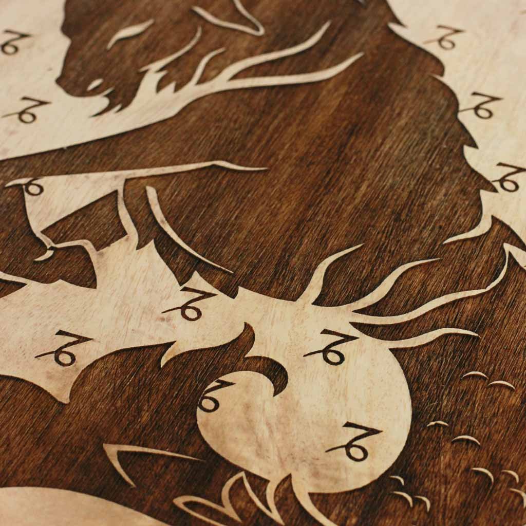 The Goat Fish Carved Wooden Poster - Image 3