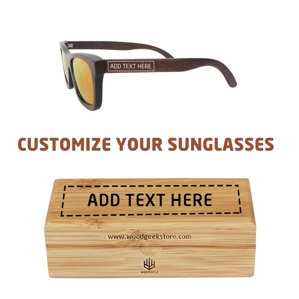 The Journeyman charcoal square wooden sunglasses - Red mirror lens - Image 6