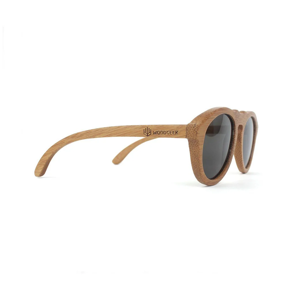 The Retro - brown bamboo wood round sunglasses - Image 4