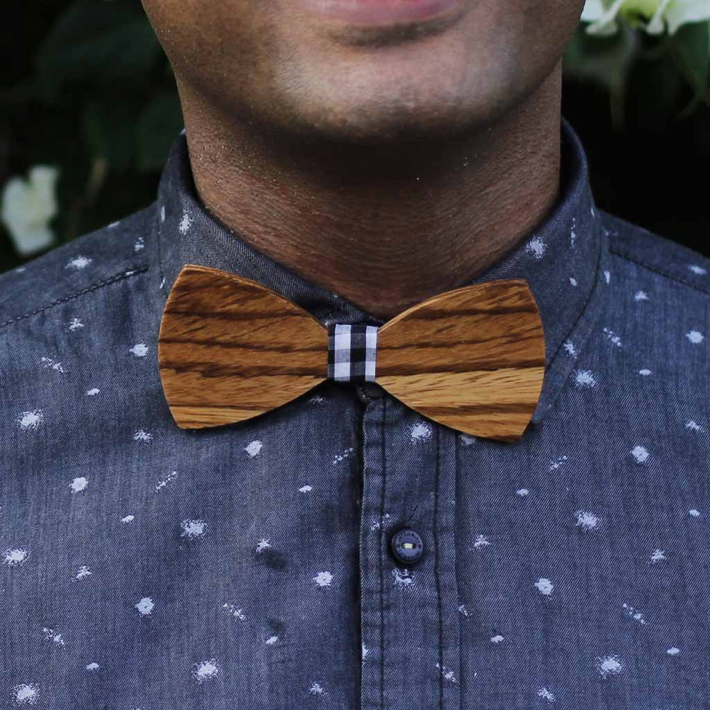 The Sodhi - Brown Wooden Bow Tie - Image 3