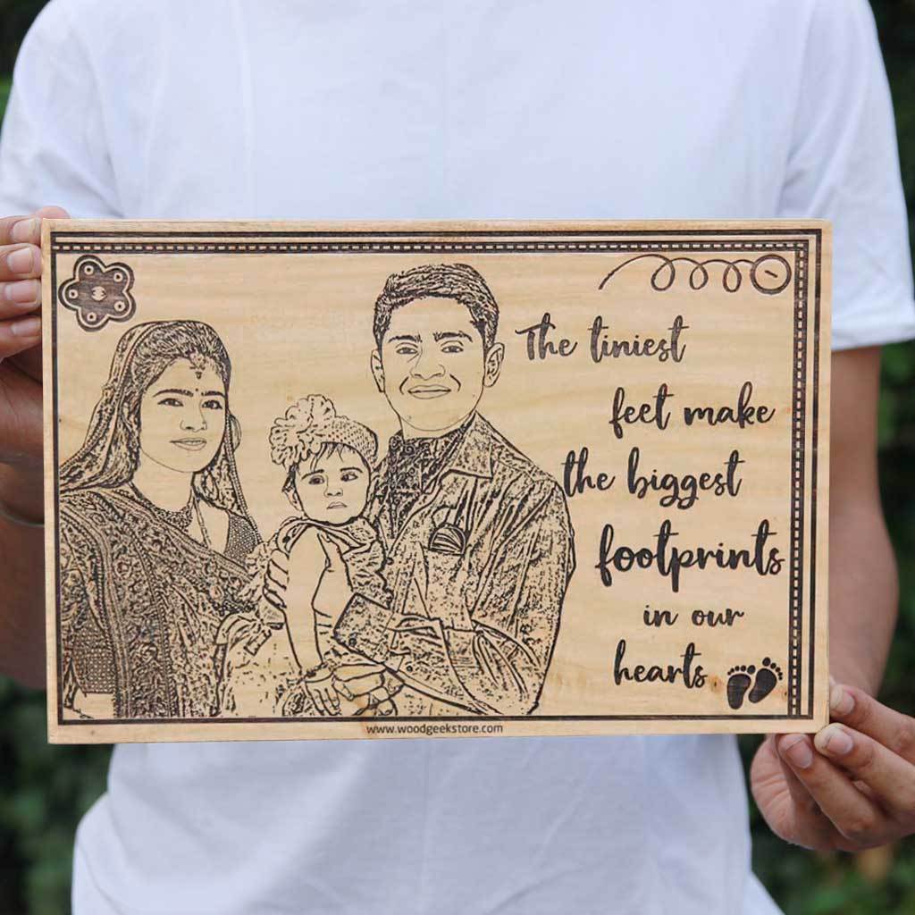 The Tiniest Feet Custom Engraved Wooden Frame - Image 2