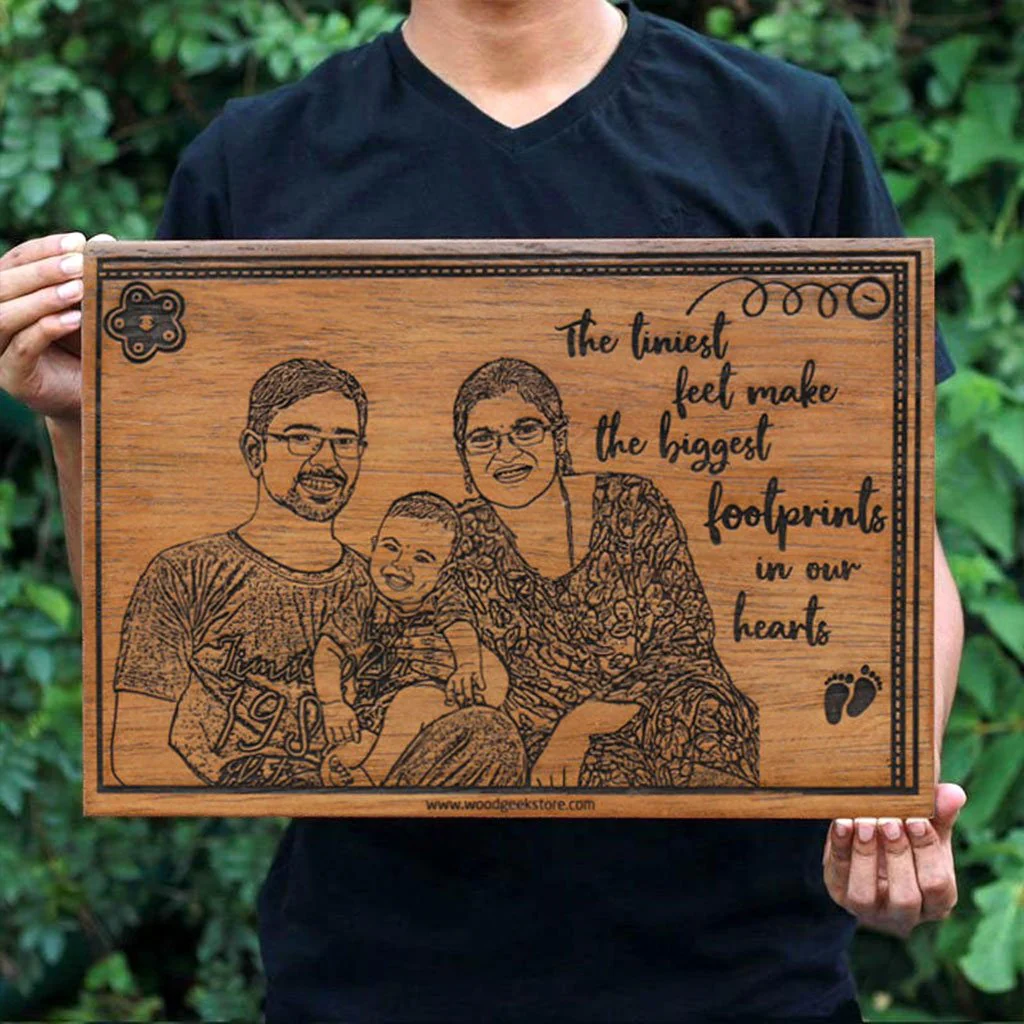 The Tiniest Feet Custom Engraved Wooden Frame - Image 3