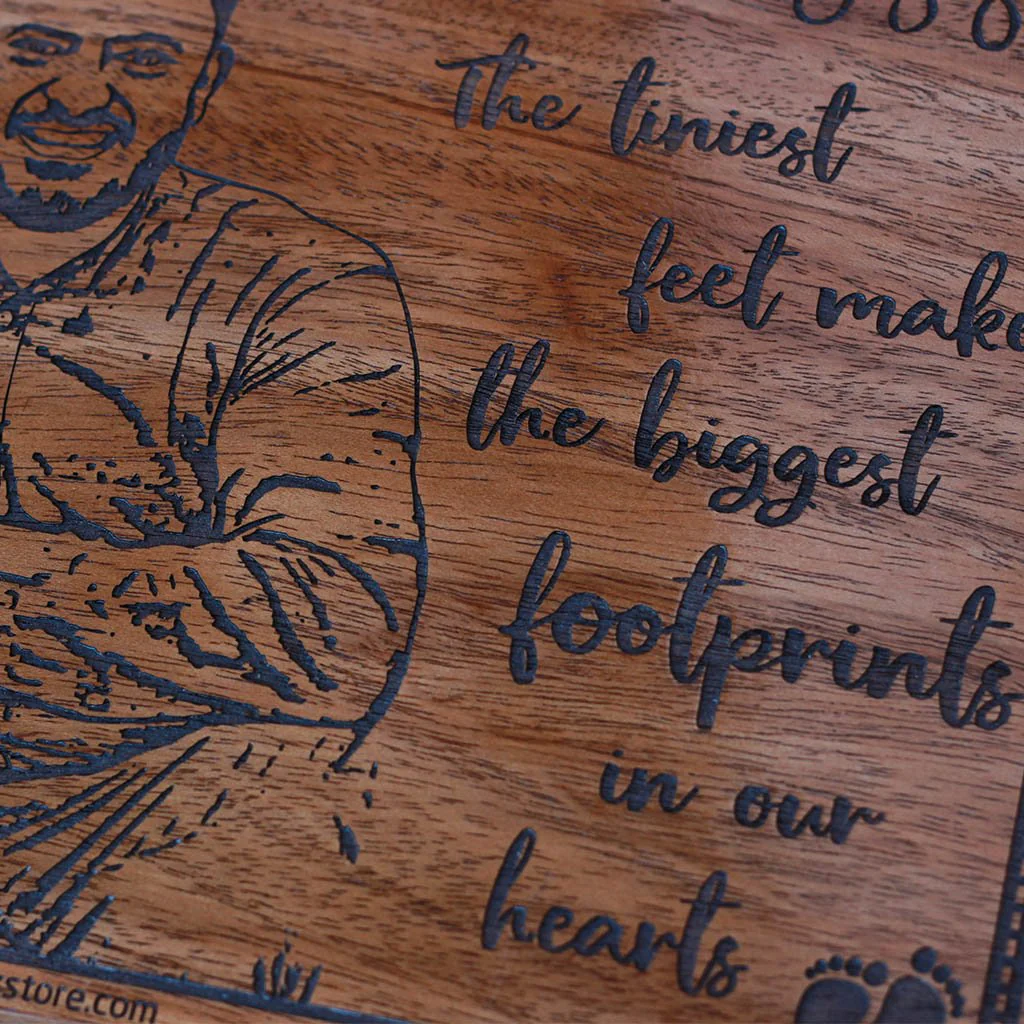 The Tiniest Feet Custom Engraved Wooden Frame - Image 4