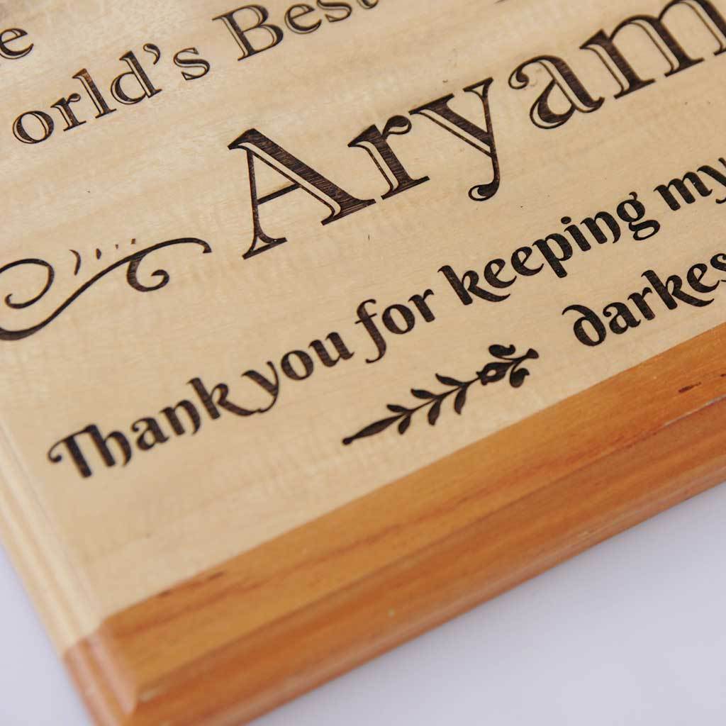 World's Best Secretkeeper Wooden Award Plaque - Image 2