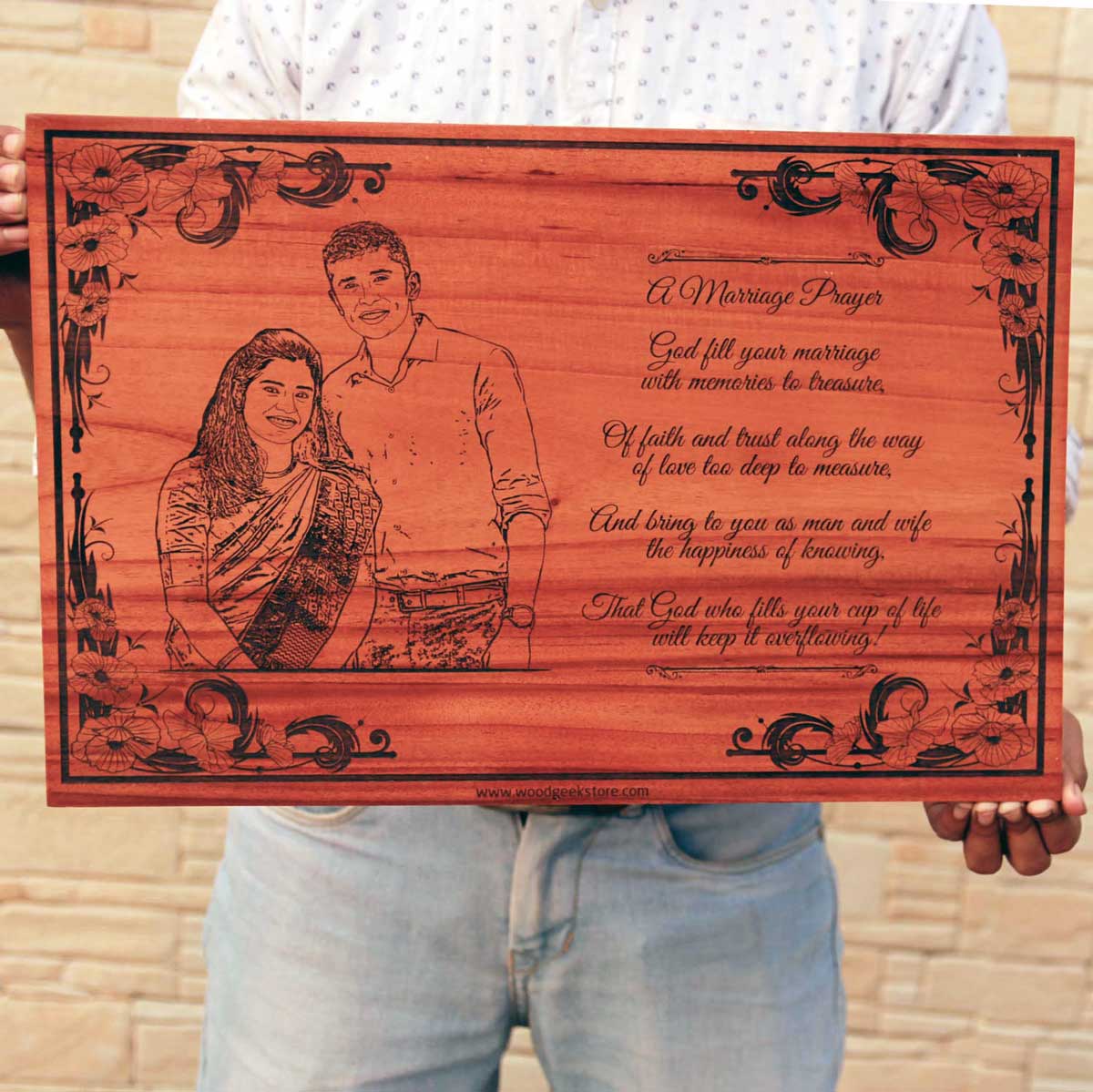 Till The End Of Time Personalized Romantic Wood Plaque | Birthday Gift For Husband & Wife - Image 2