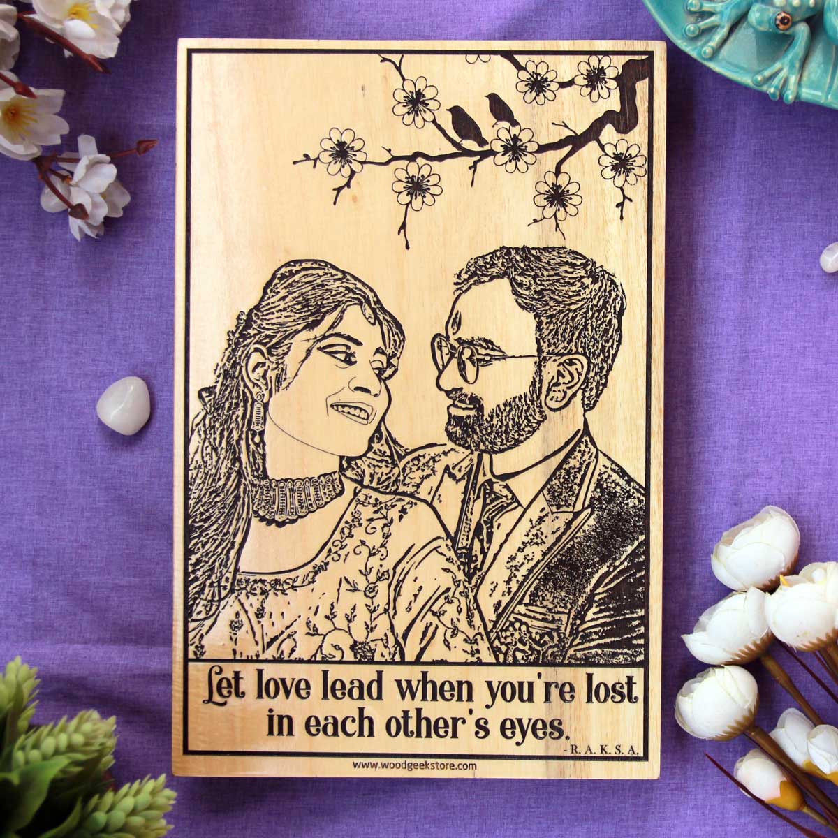 Till The End Of Time Personalized Romantic Wood Plaque | Birthday Gift For Husband & Wife - Image 3