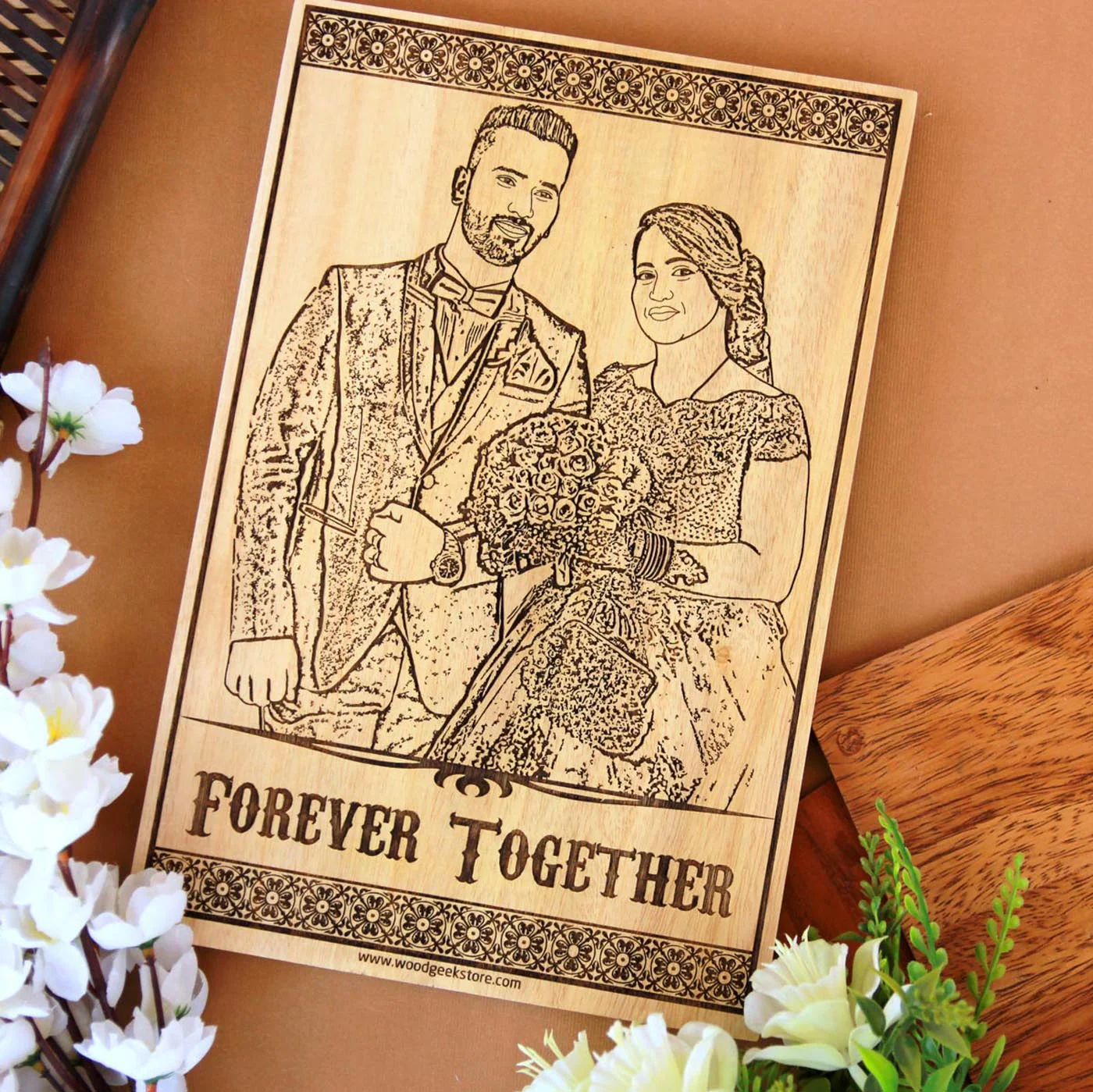 Together, Forever & Always – Personalized Engraved Wooden Frame - Image 2