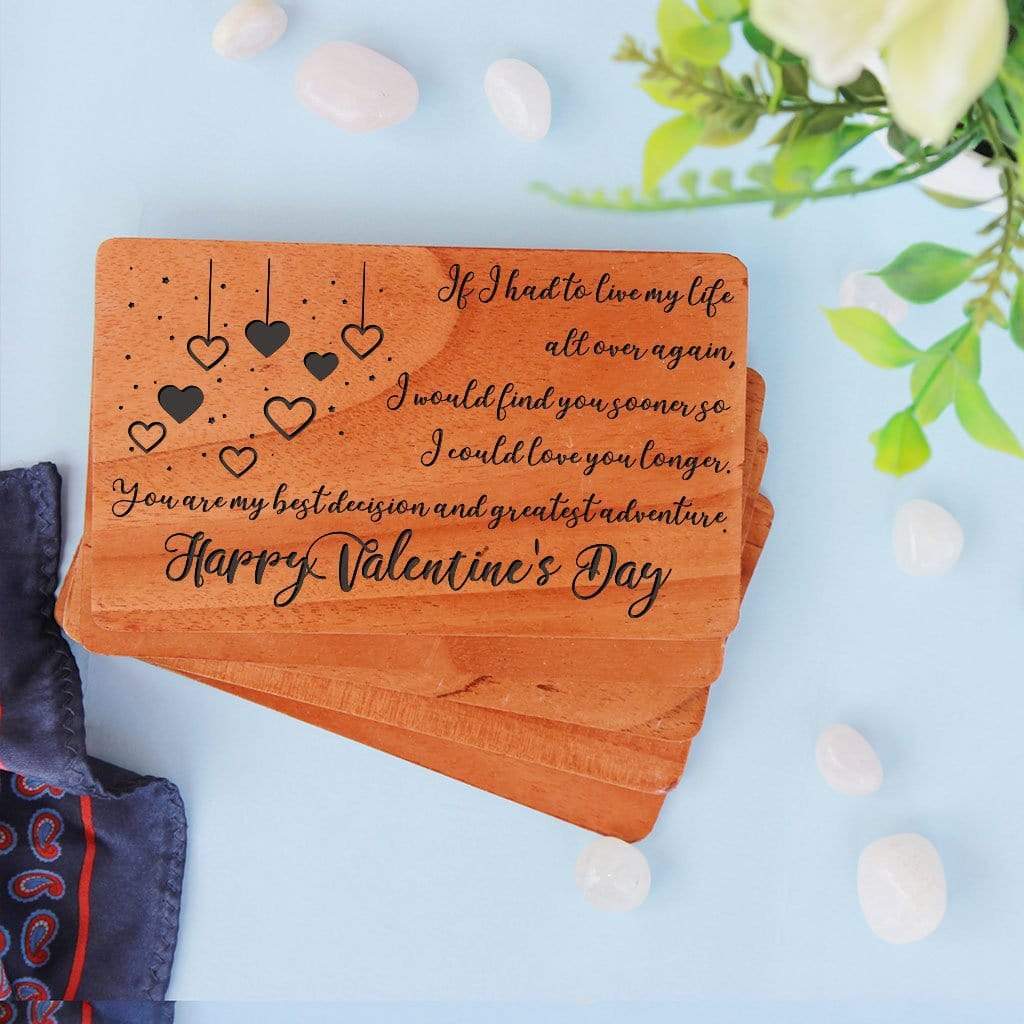 Valentines Day Cards: Set Of Personalized Wooden Cards
