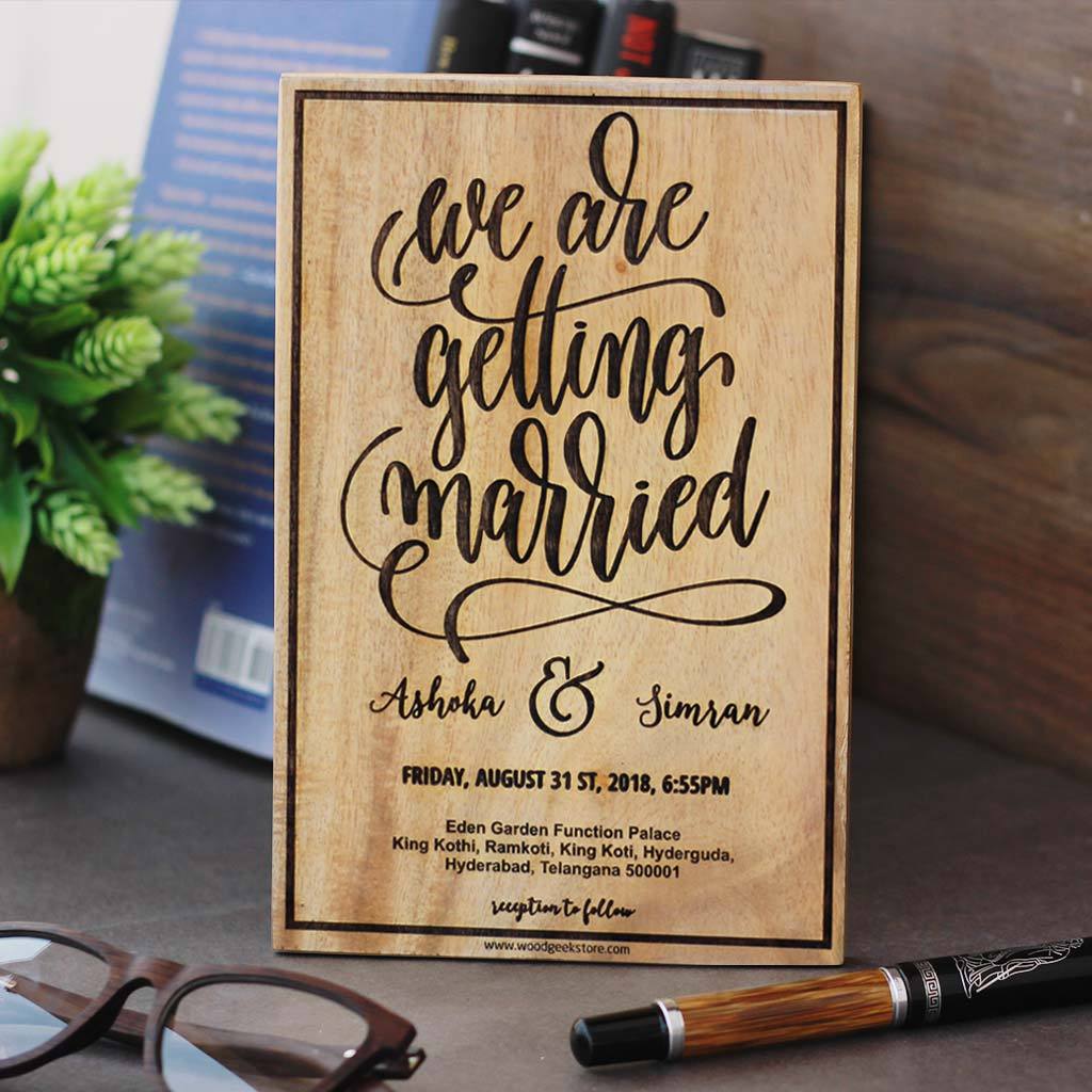 We Are Getting Married Wooden Wedding Sign - Image 2