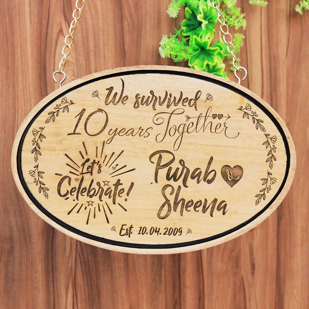 We Survived - Funny Anniversary Hanging Wooden Sign