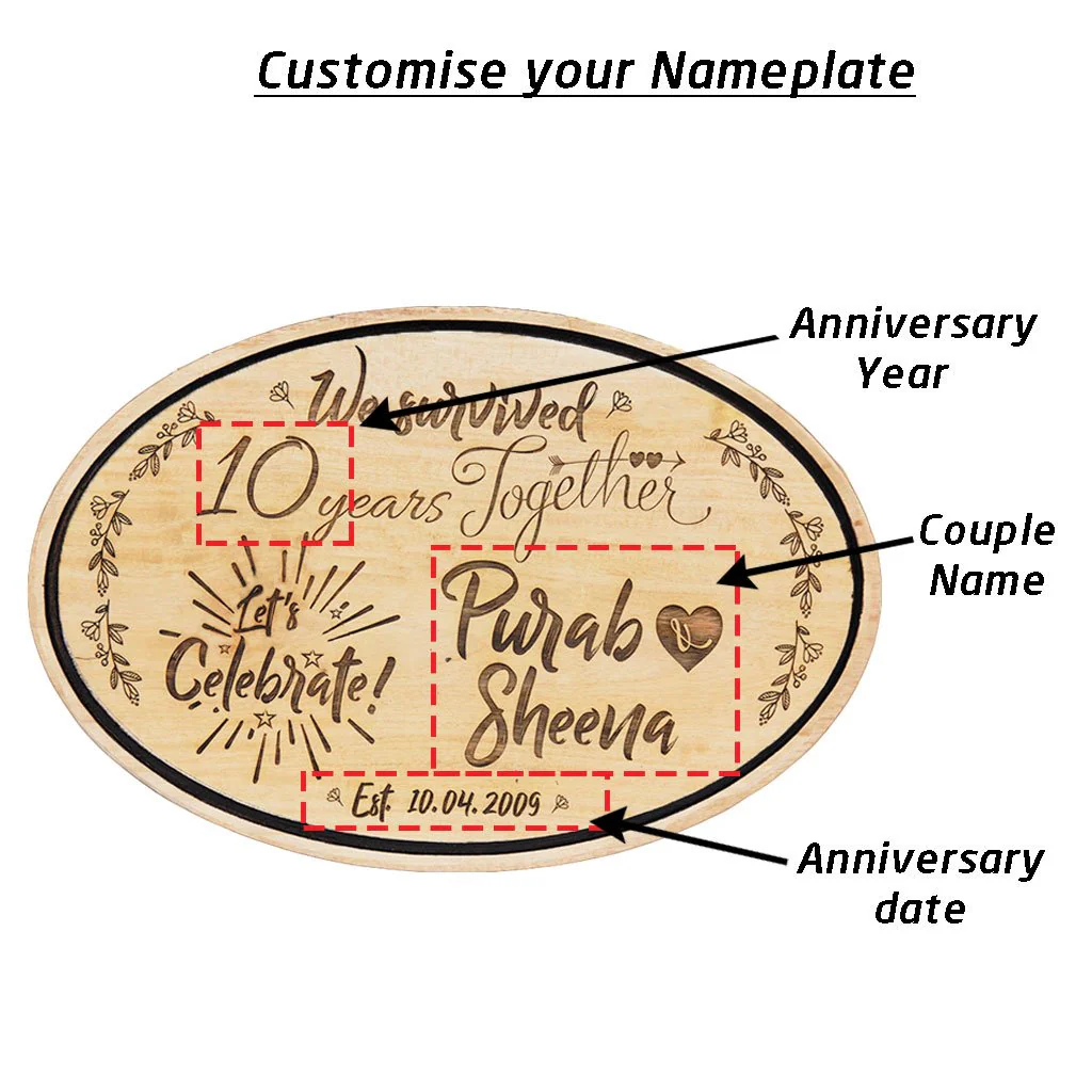 We Survived - Funny Anniversary Hanging Wooden Sign - Image 4