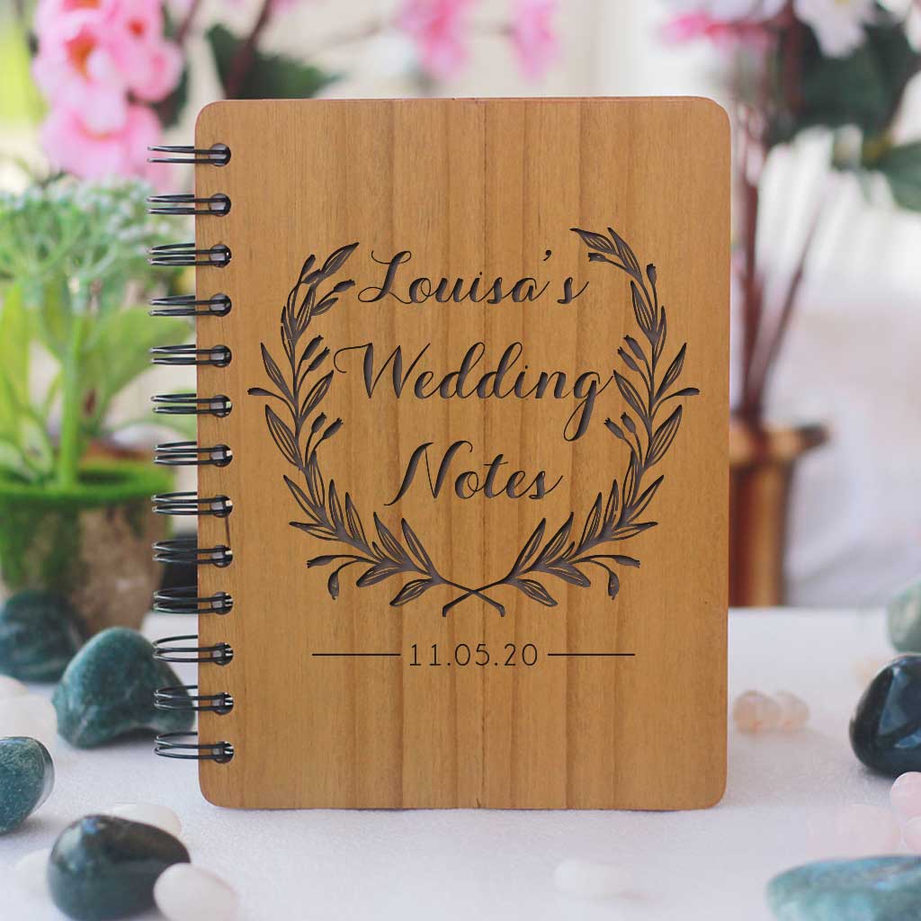 Wedding Notes Wedding Planner Book - Wooden Notebook