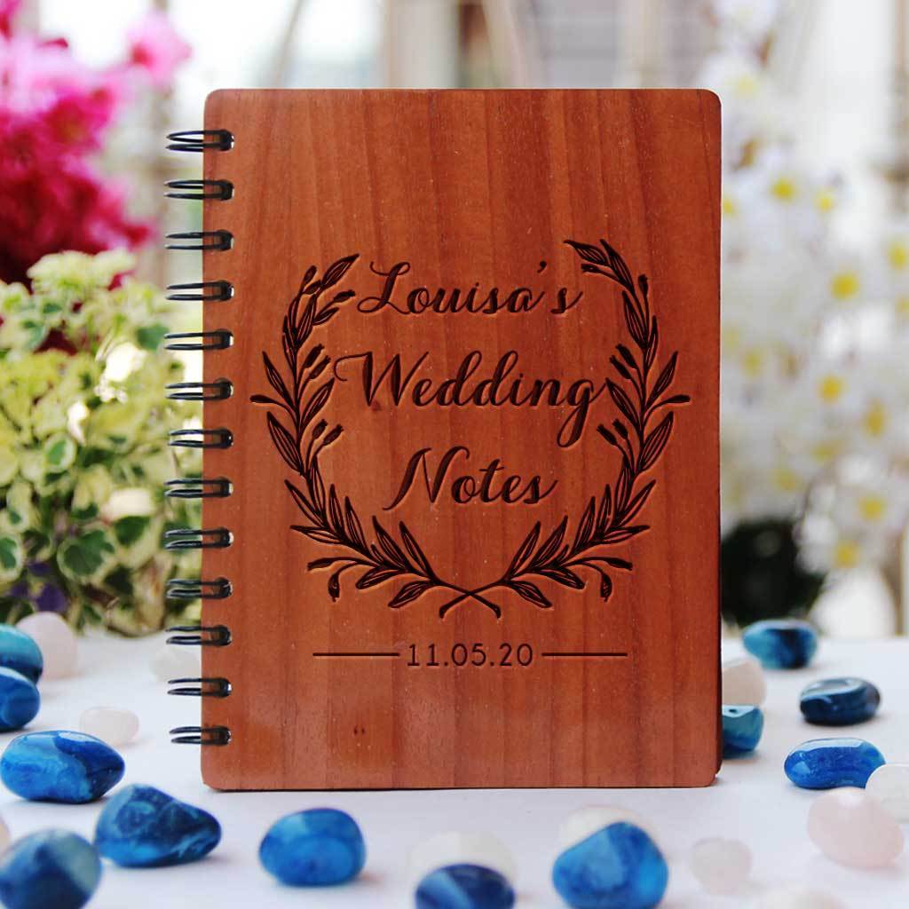 Wedding Notes Wedding Planner Book - Wooden Notebook - Image 2