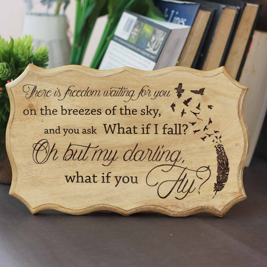 What If You Fly Engraved Wood Sign - Image 2