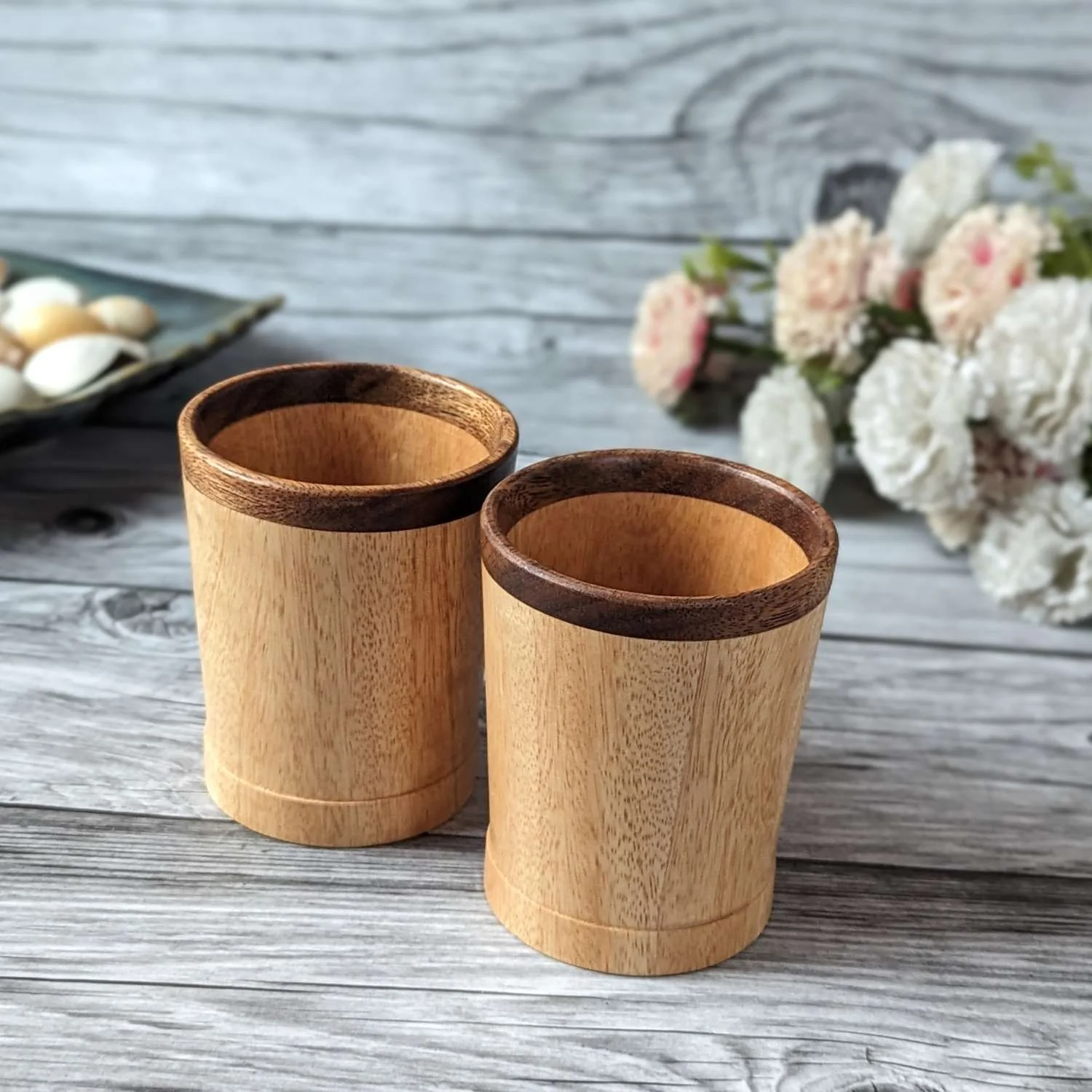 Wooden Whiskey Glasses Set, Handmade Scotch Glass Set - Image 4
