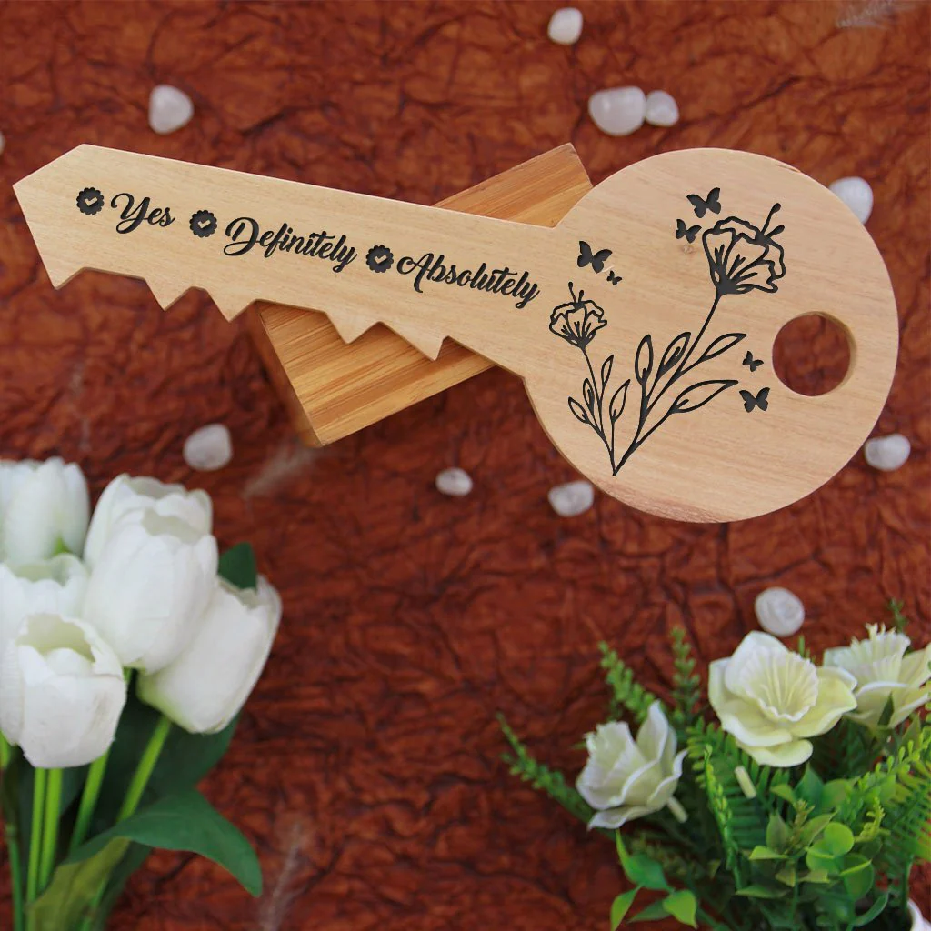 Will You Marry Me : Key-Shaped Wooden Sign - Image 2