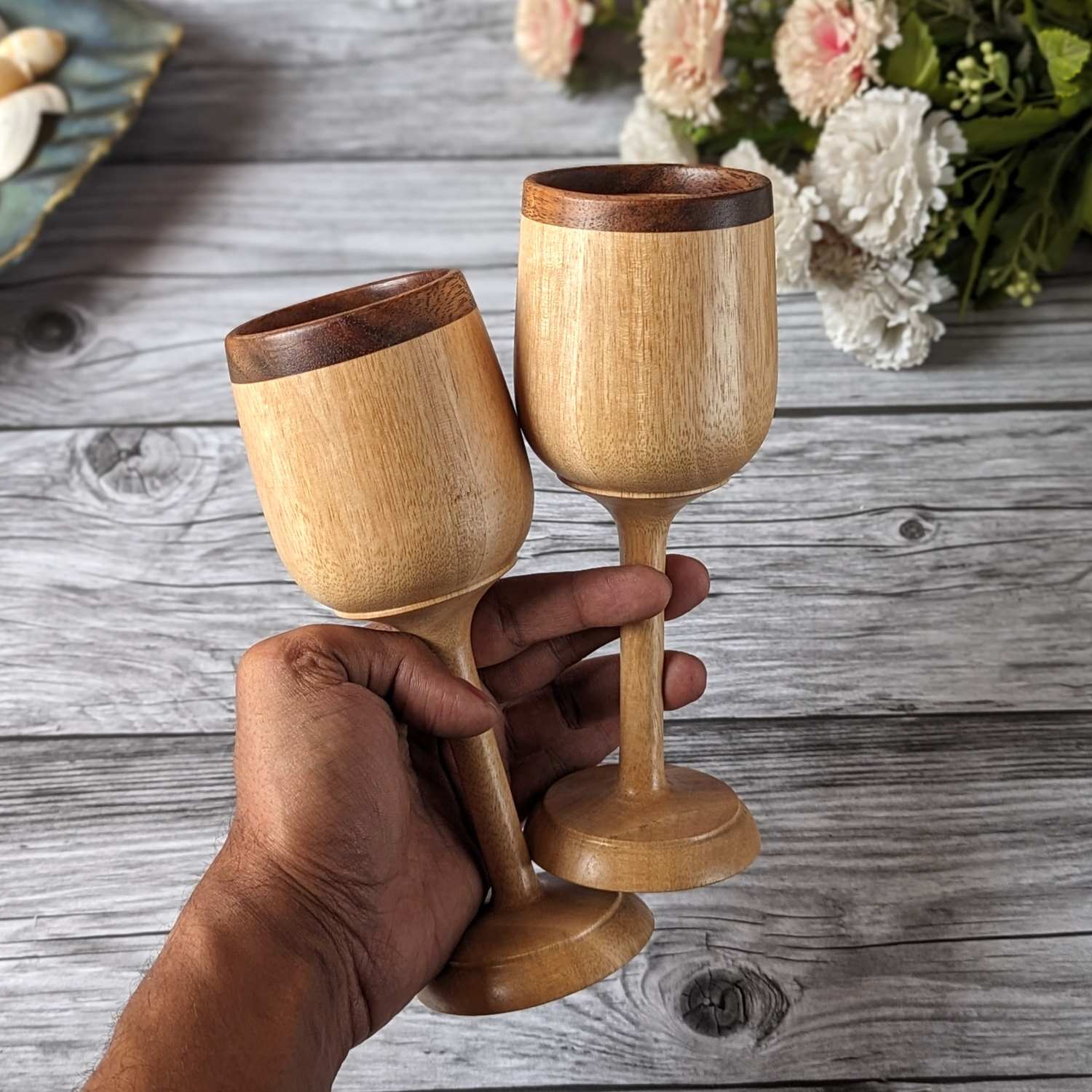 Wine Glasses | Red Wine Glasses | Handmade Wooden Wine Goblets - Image 3