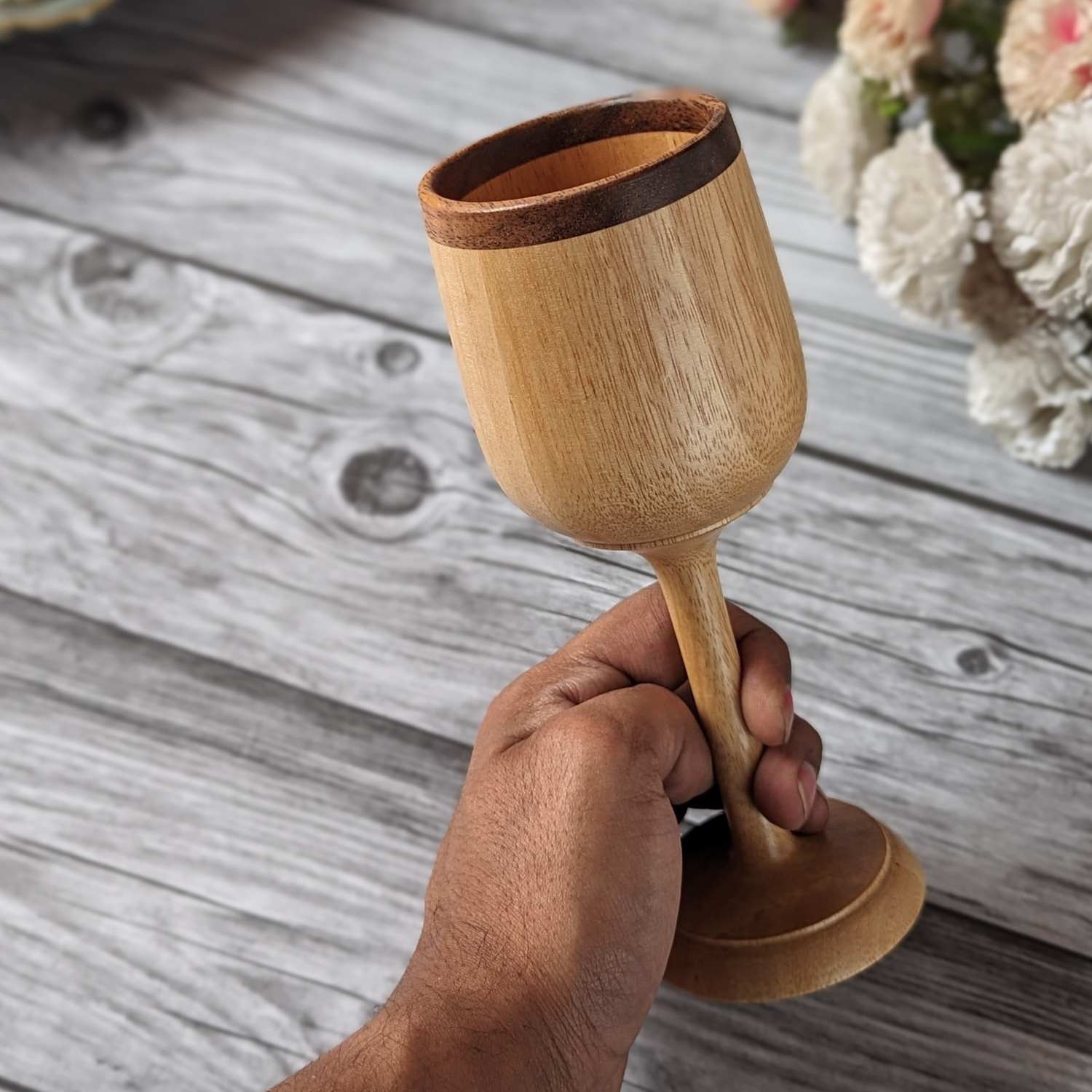 Wine Glasses | Red Wine Glasses | Handmade Wooden Wine Goblets - Image 4