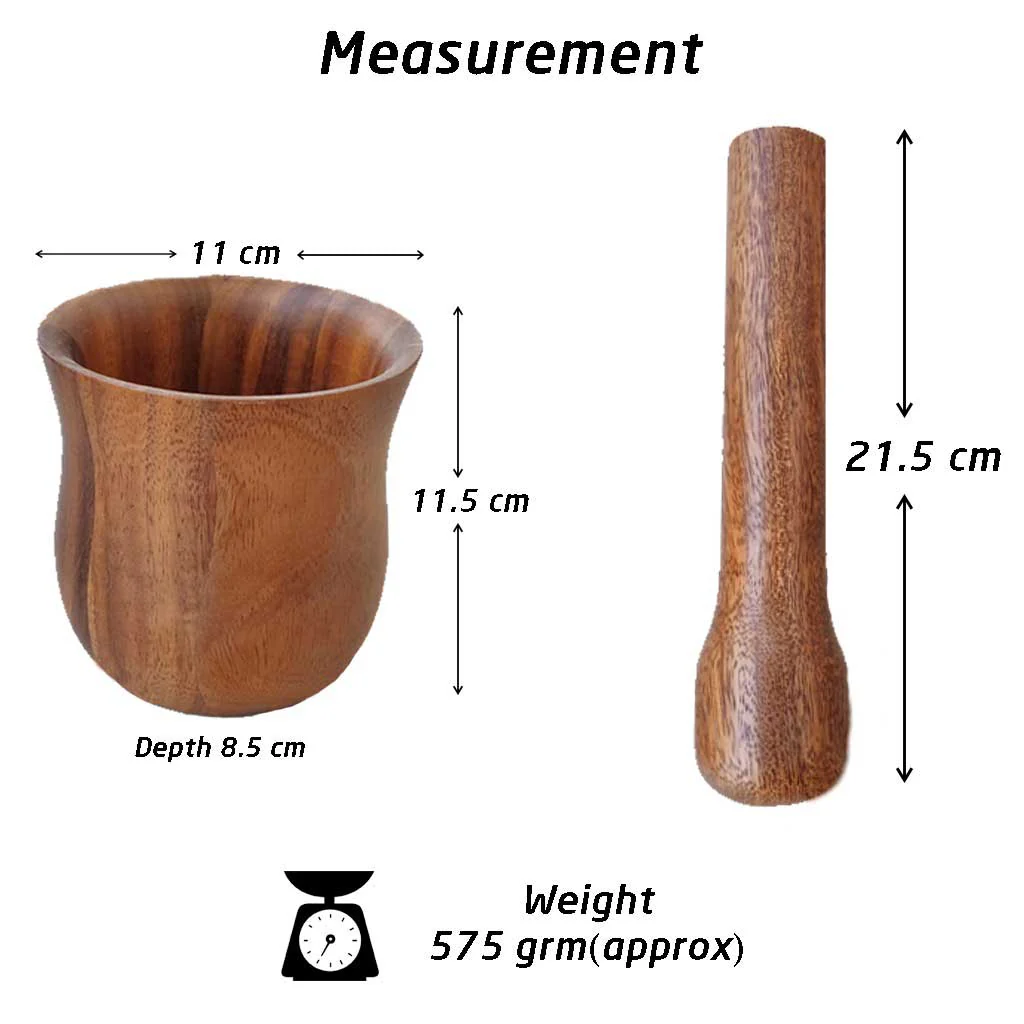 Wood Mortar & Pestle | Spice Masher | Okhli | Khalbatta | Gift for Mom - Image 4