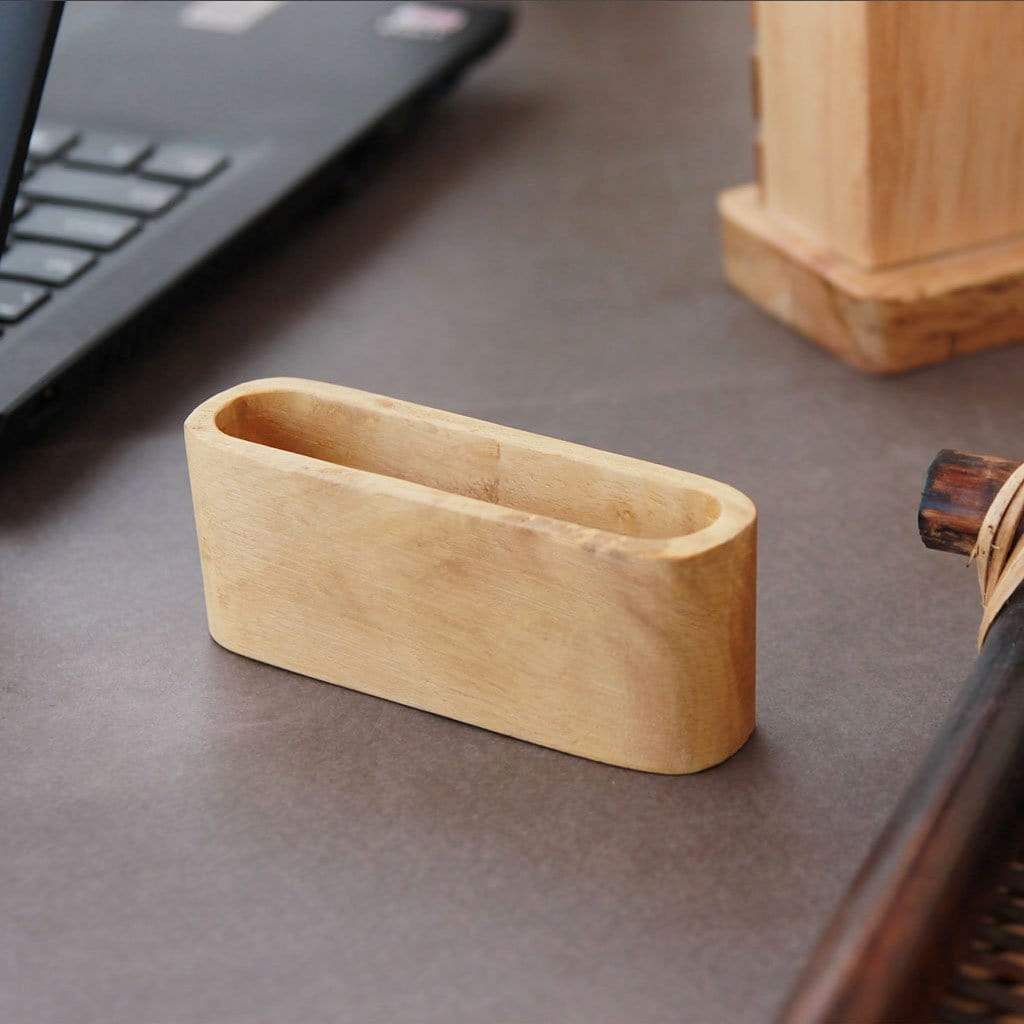 Wooden Business Card Holder For Desk - Set Of 2 - Image 2