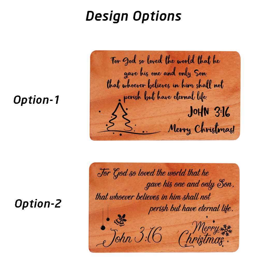 Personalized Merry Christmas Card: Set Of Wooden Christmas Cards - Image 4