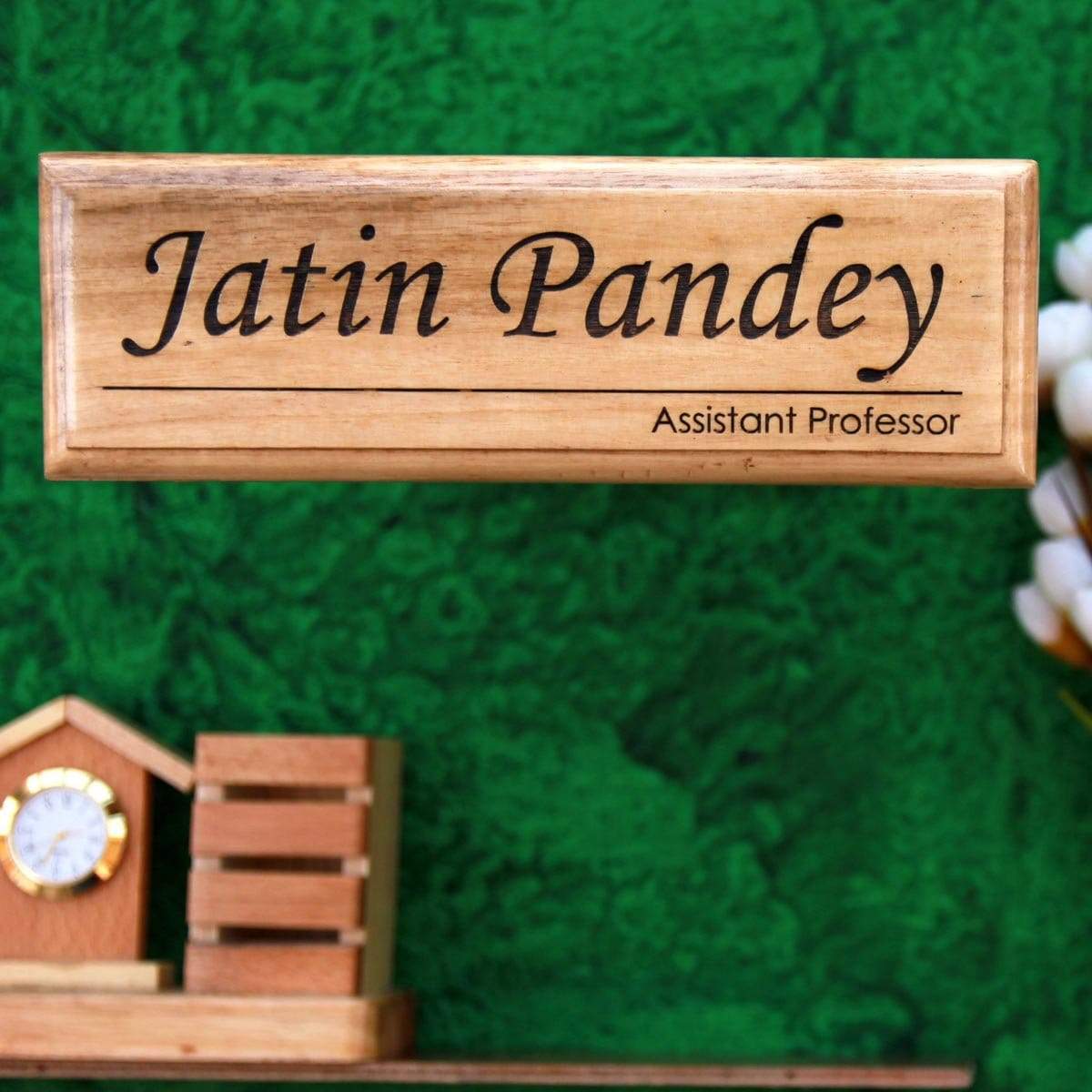 Wooden Custom Nameplate for Teachers