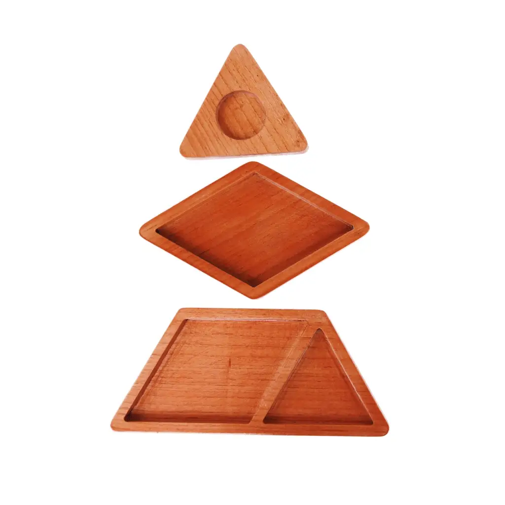 Wooden Desk Organizer 3 Piece Tray - Image 3
