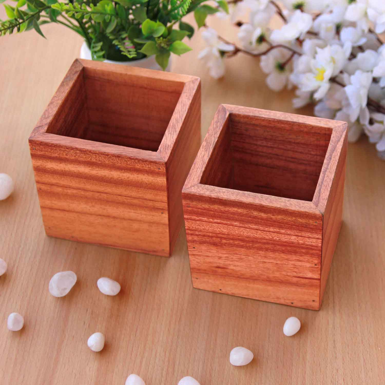 Wooden Desk Pen Stand & Organizer | Personalized Corporate Gift - Image 3